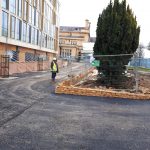 Pathways that will link Quadrangle and Imperial Gardens are being laid