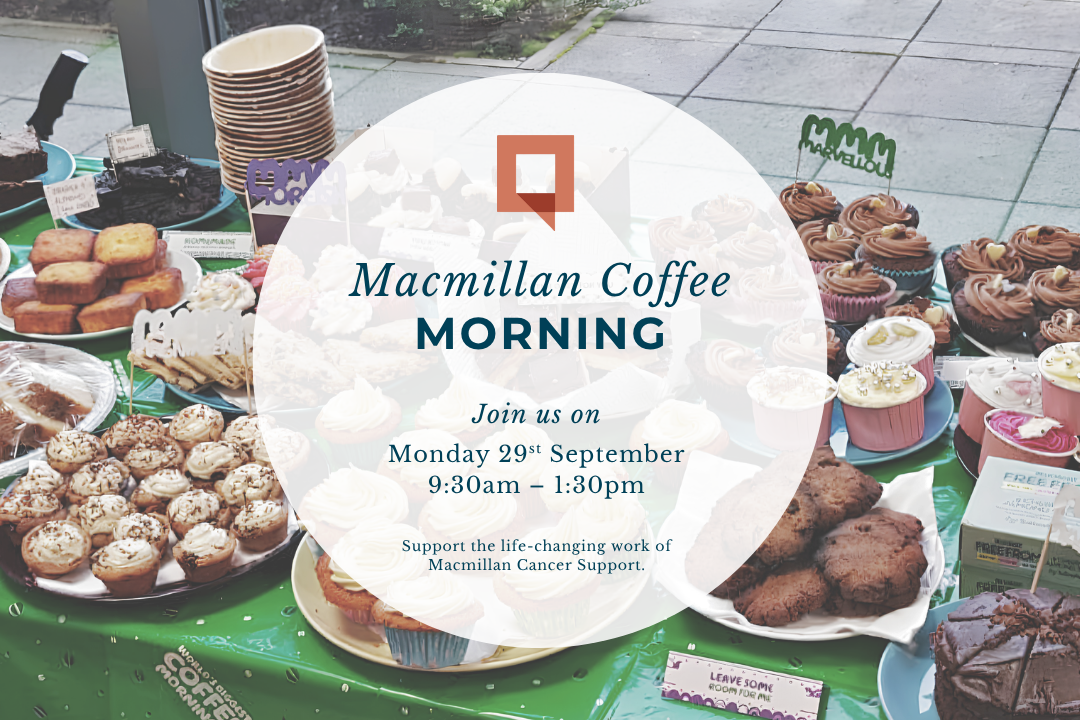 Macmillan Coffee Morning – 29th September